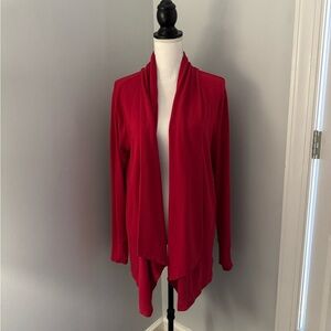 Athleta cardigan red size medium.  Waterfall front, pockets and thumb hole.